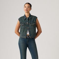 Shrunken '90s Linen Vest — Cash Out - Green 3