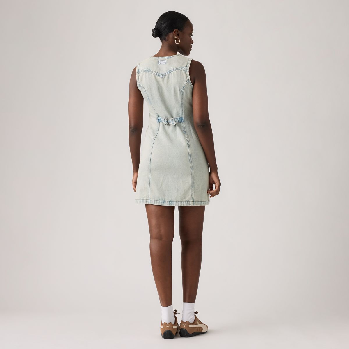 Vianna Vest Mini Dress — A Little Hazy Dress - Light Wash