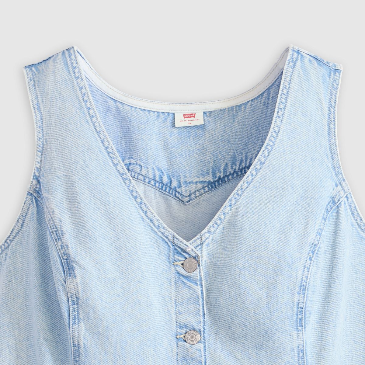 Vianna Vest Dress (Plus Size) — Never Going To Change - Light Wash