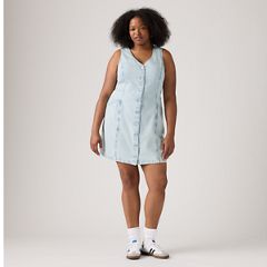 Vianna Vest Dress (Plus Size) — Never Going To Change - Light Wash 2
