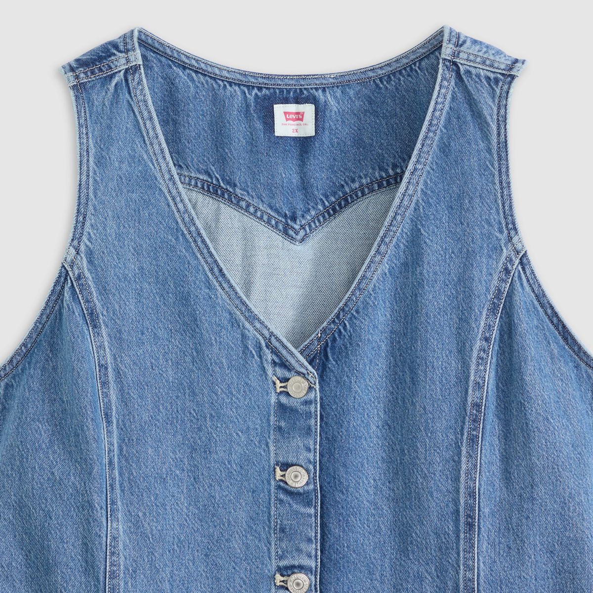 Vianna Vest Mini Dress (Plus Size) — Special Showing - Medium Wash