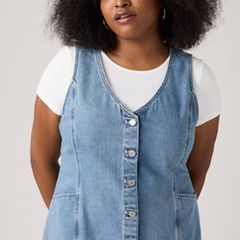 Vianna Vest Mini Dress (Plus Size) — Special Showing - Medium Wash 4