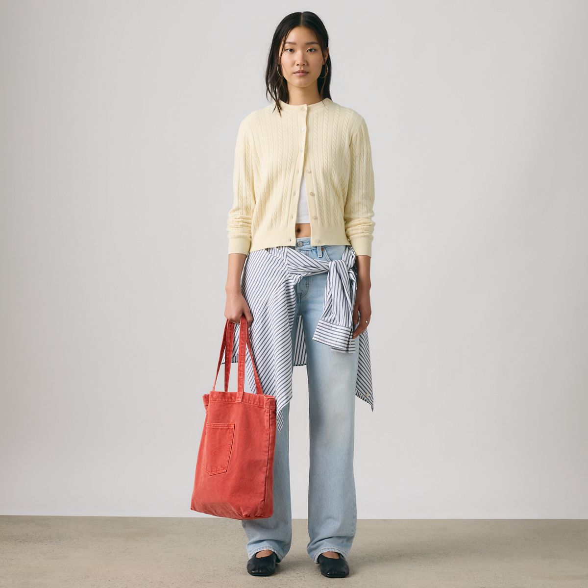 Supersoft Crewneck Cardigan — Rutabaga - Yellow