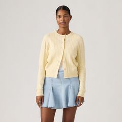 Supersoft Crewneck Cardigan — Rutabaga - Yellow 4