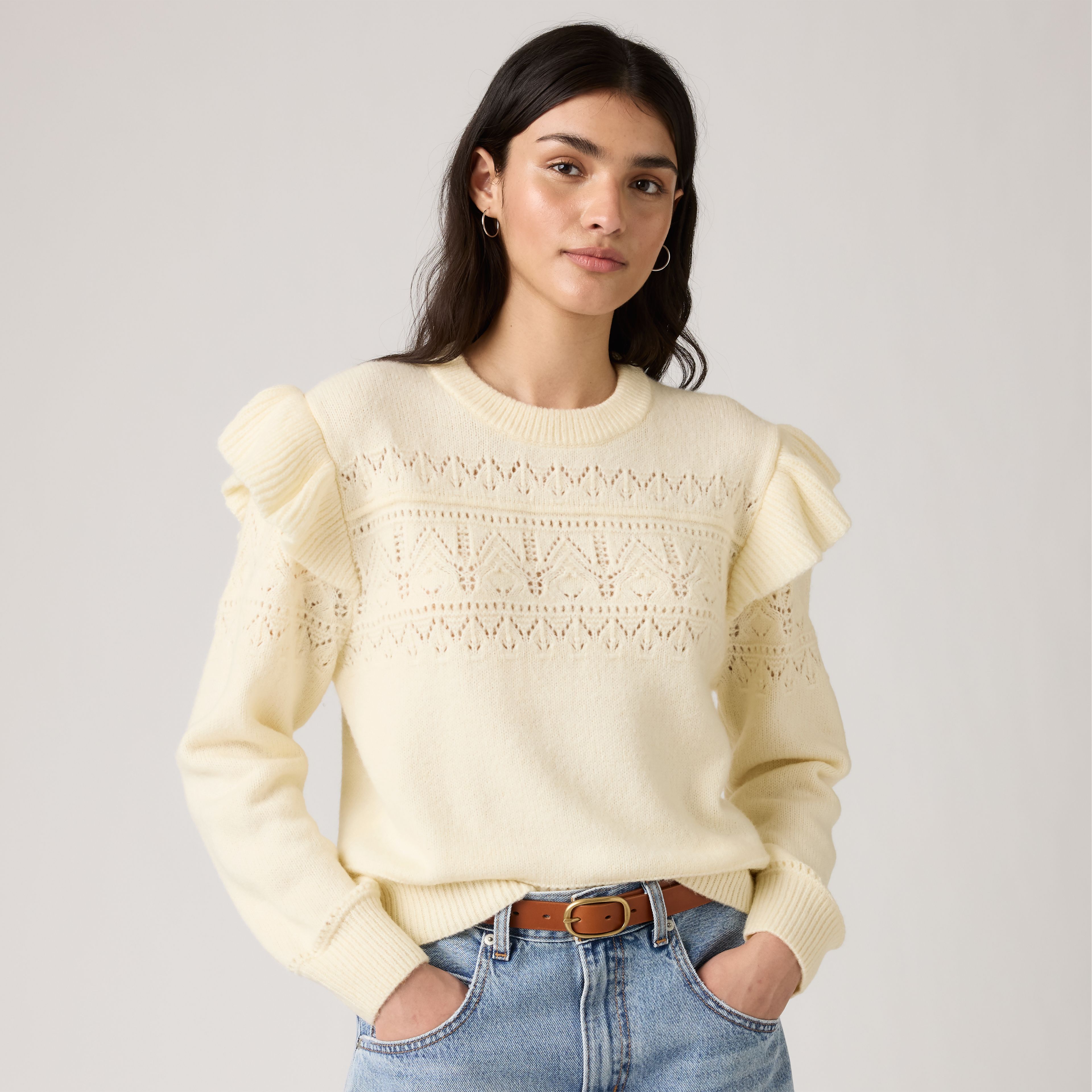 Shane Flutter Sleeve Sweater