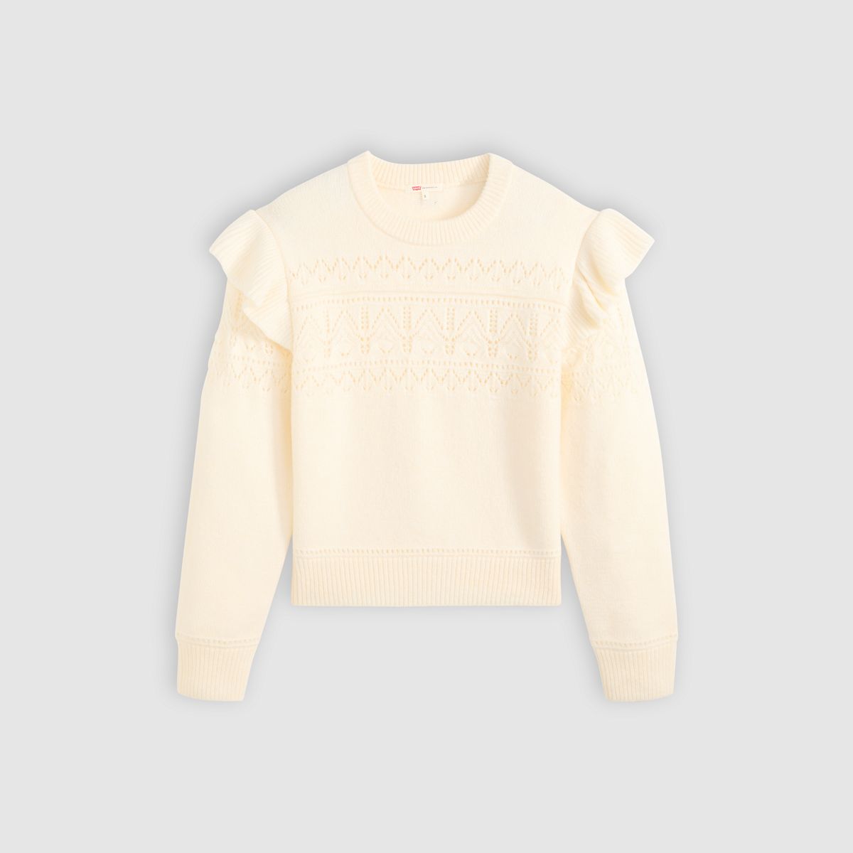 Shane Flutter Sleeve Sweater — Tofu - White