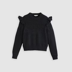 Shane Flutter Sleeve Sweater — Anthracite Night - Black 5