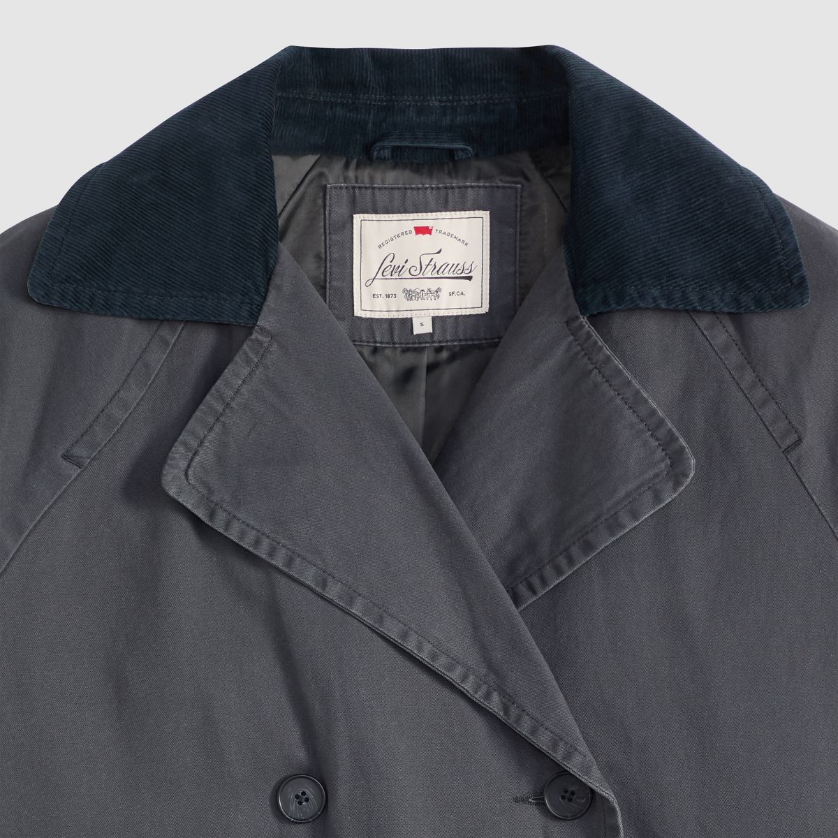 Bree Barn Trench Coat — Black Plume - Grey