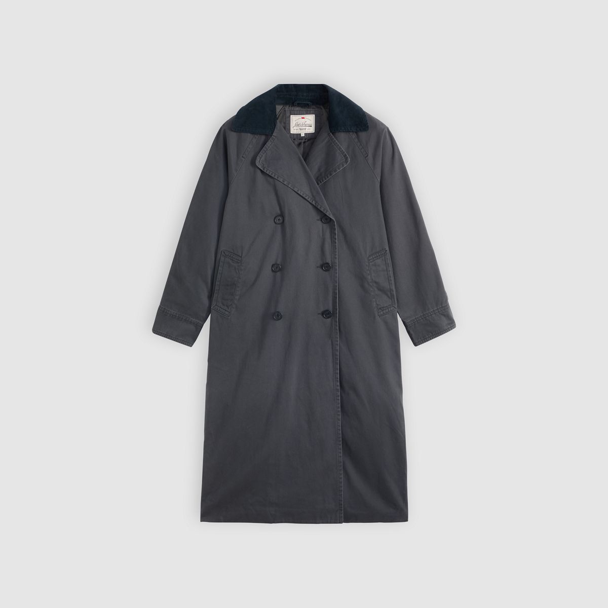 Bree Barn Trench Coat — Black Plume - Grey