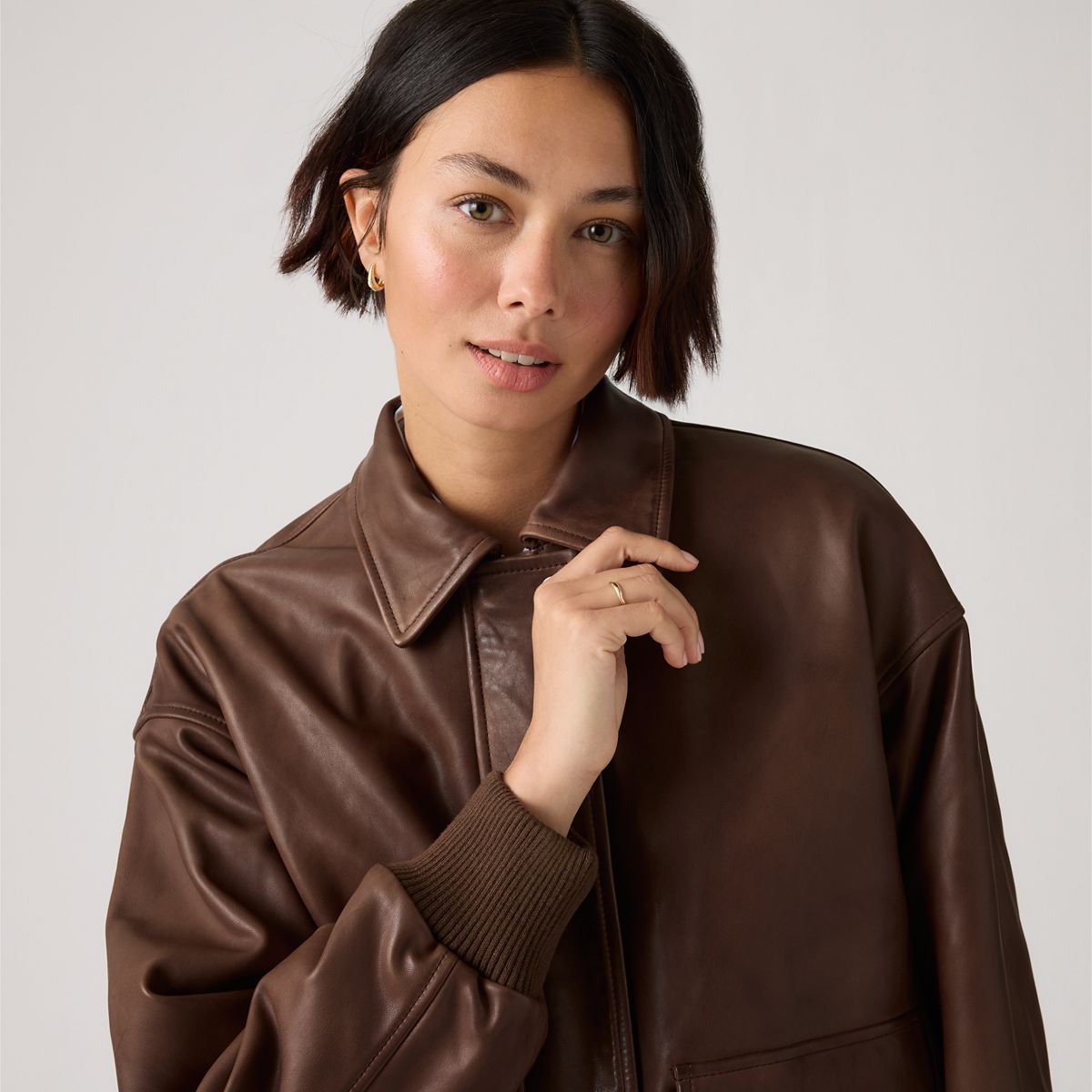 Genuine Leather Kennedy Dad Jacket — Vintage Brown - Brown