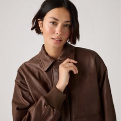 Genuine Leather Kennedy Dad Jacket — Vintage Brown - Brown 2