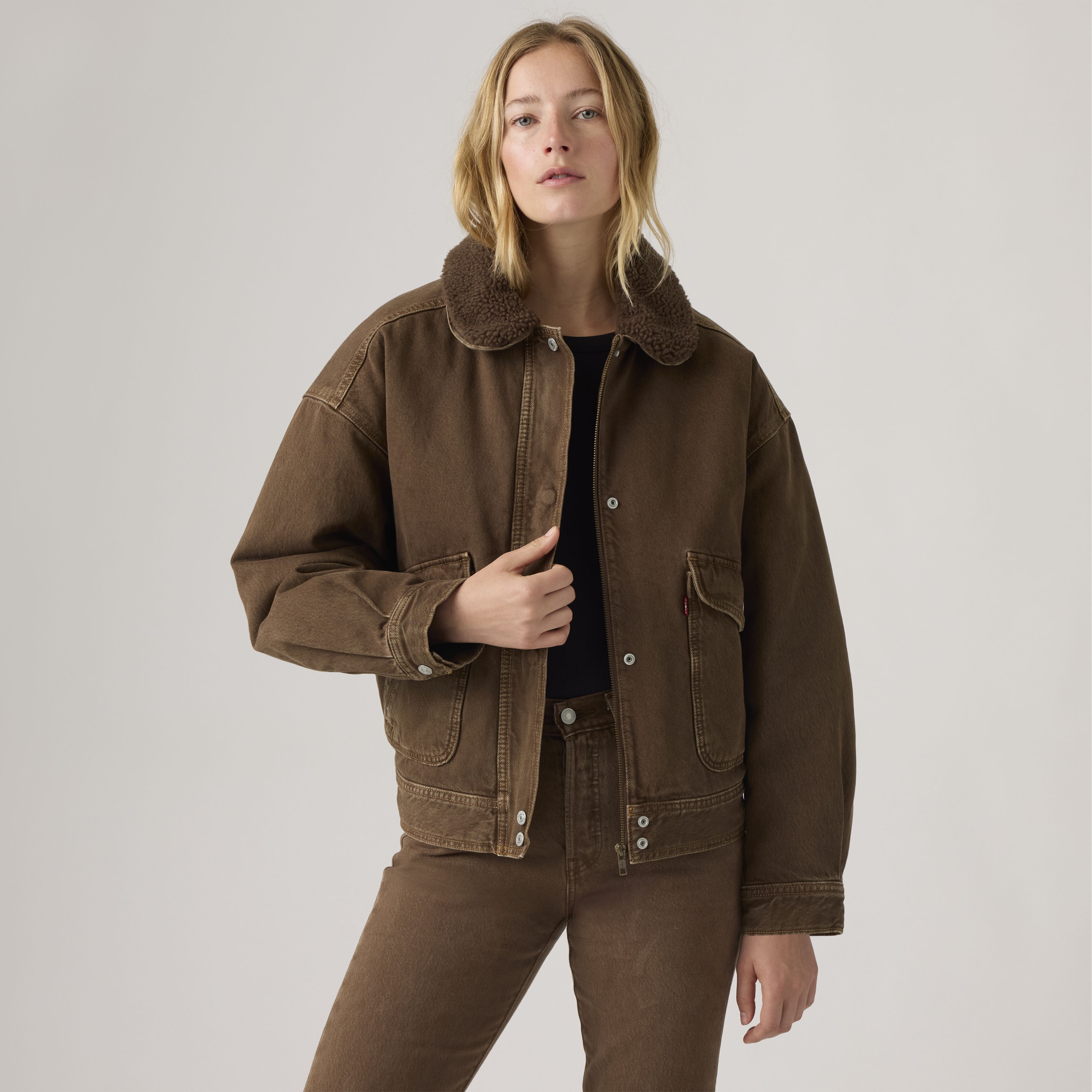 Everyday Bomber with Faux Shearling Collar 1