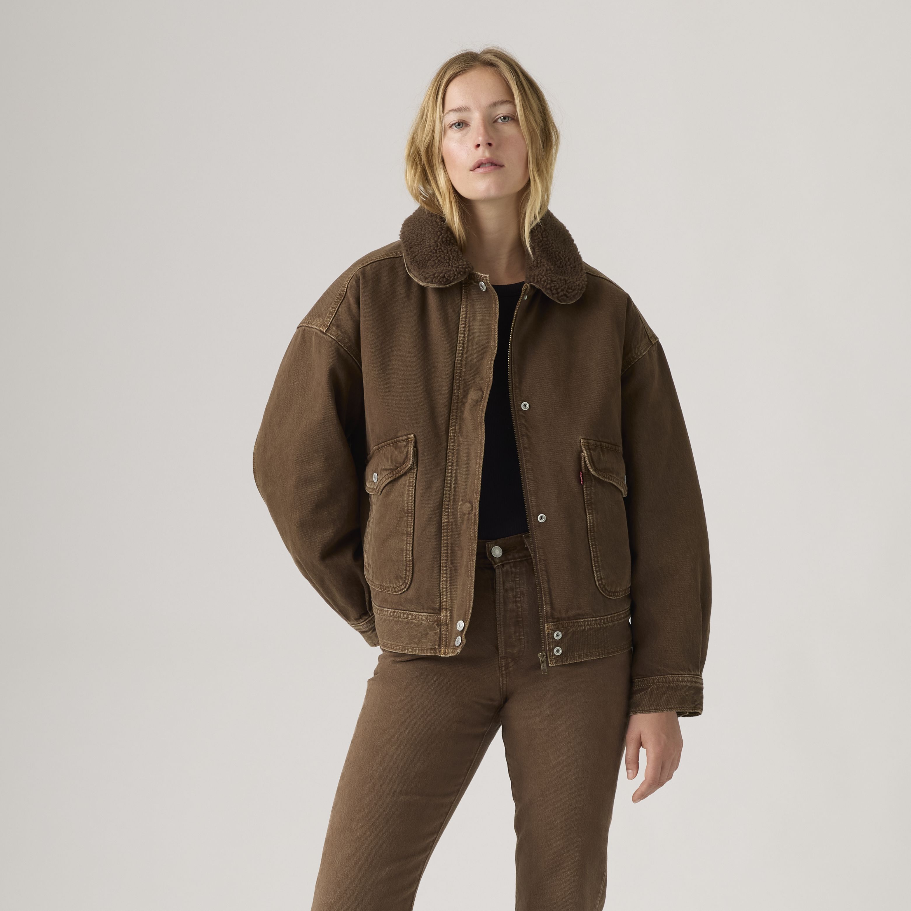 Everyday Bomber with Faux Shearling Collar 2