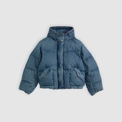 Western Bubble Shortie Puffer Jacket — City Worn - Dark Wash 5