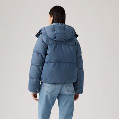 Western Bubble Shortie Puffer Jacket — City Worn - Dark Wash 4