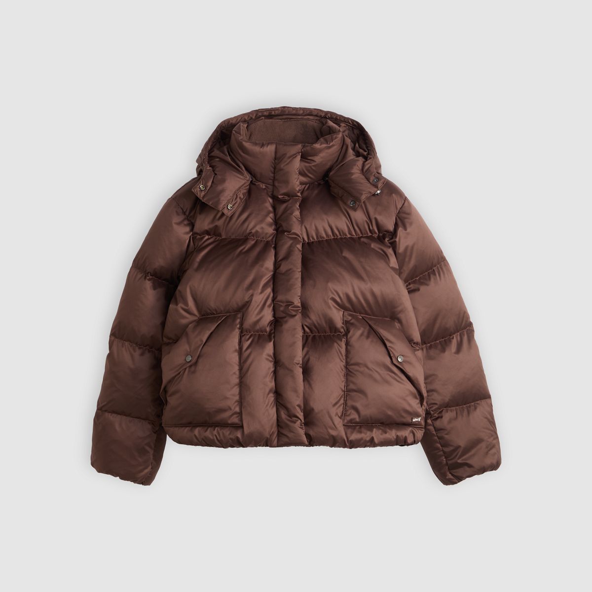 Western Bubble Shortie Puffer Jacket — Bracken - Brown