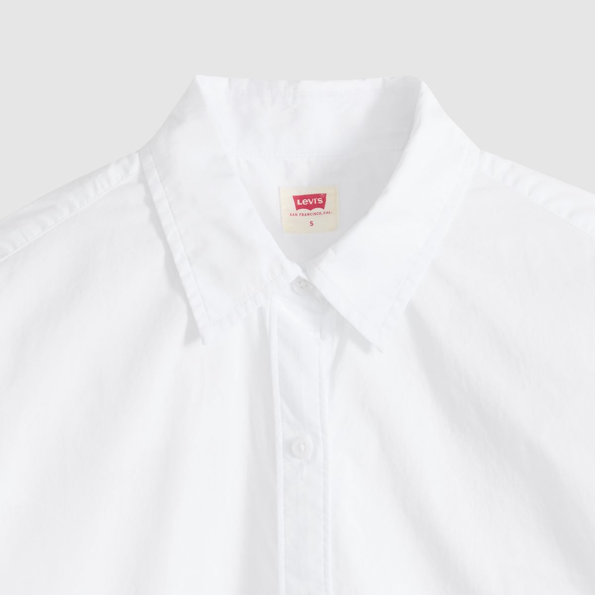 Harlie Cropped Button Down Shirt — Bright White - White