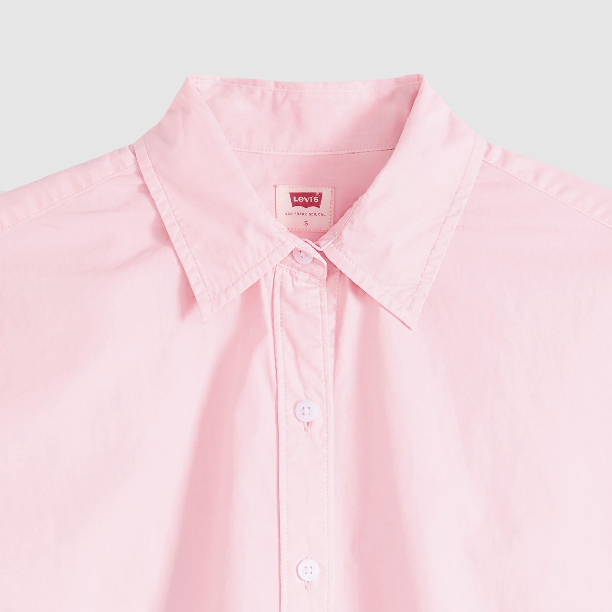 Harlie Cropped Button Down Shirt — Coral Blush GD - Pink