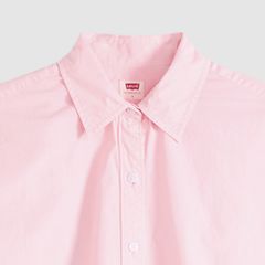 Harlie Cropped Button Down Shirt — Coral Blush GD - Pink 7