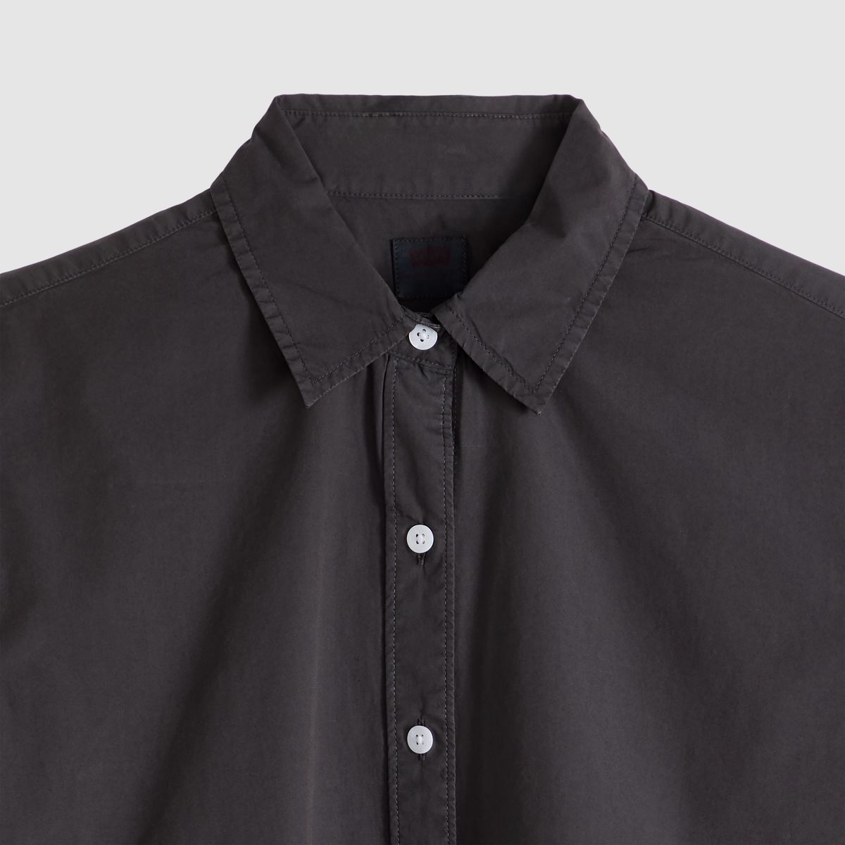 Harlie Cropped Button Down Shirt — Phantom Gd - Black