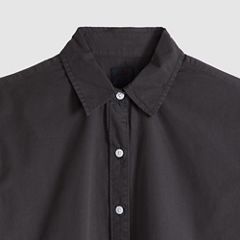 Harlie Cropped Button Down Shirt — Phantom Gd - Black 6
