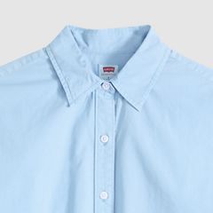 Harlie Cropped Button Down Shirt — Glacier Lake Gd - Blue 6
