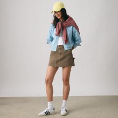 Harlie Cropped Button Down Shirt — Glacier Lake Gd - Blue 2