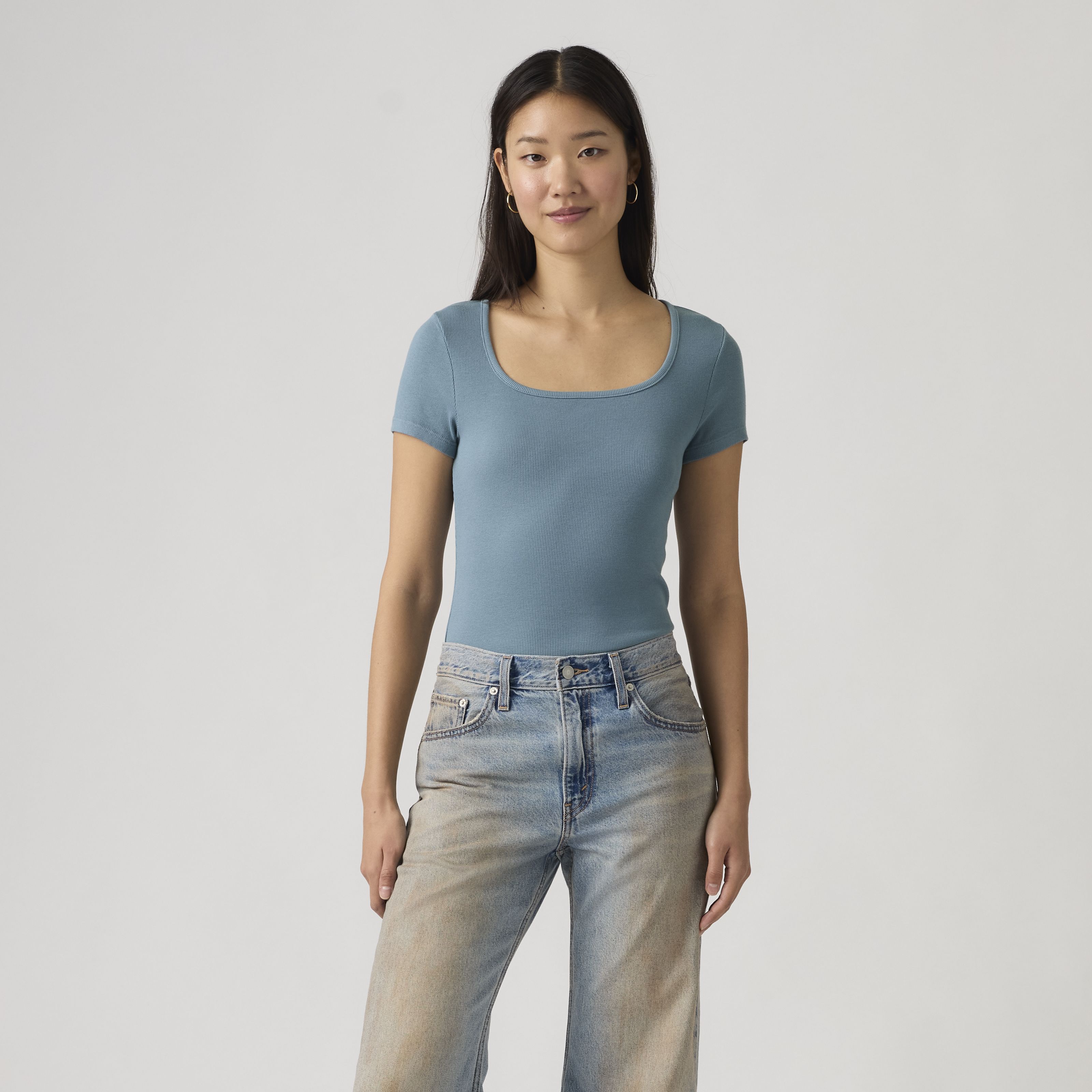 Garment Dye Essential Square Neck T-Shirt 6