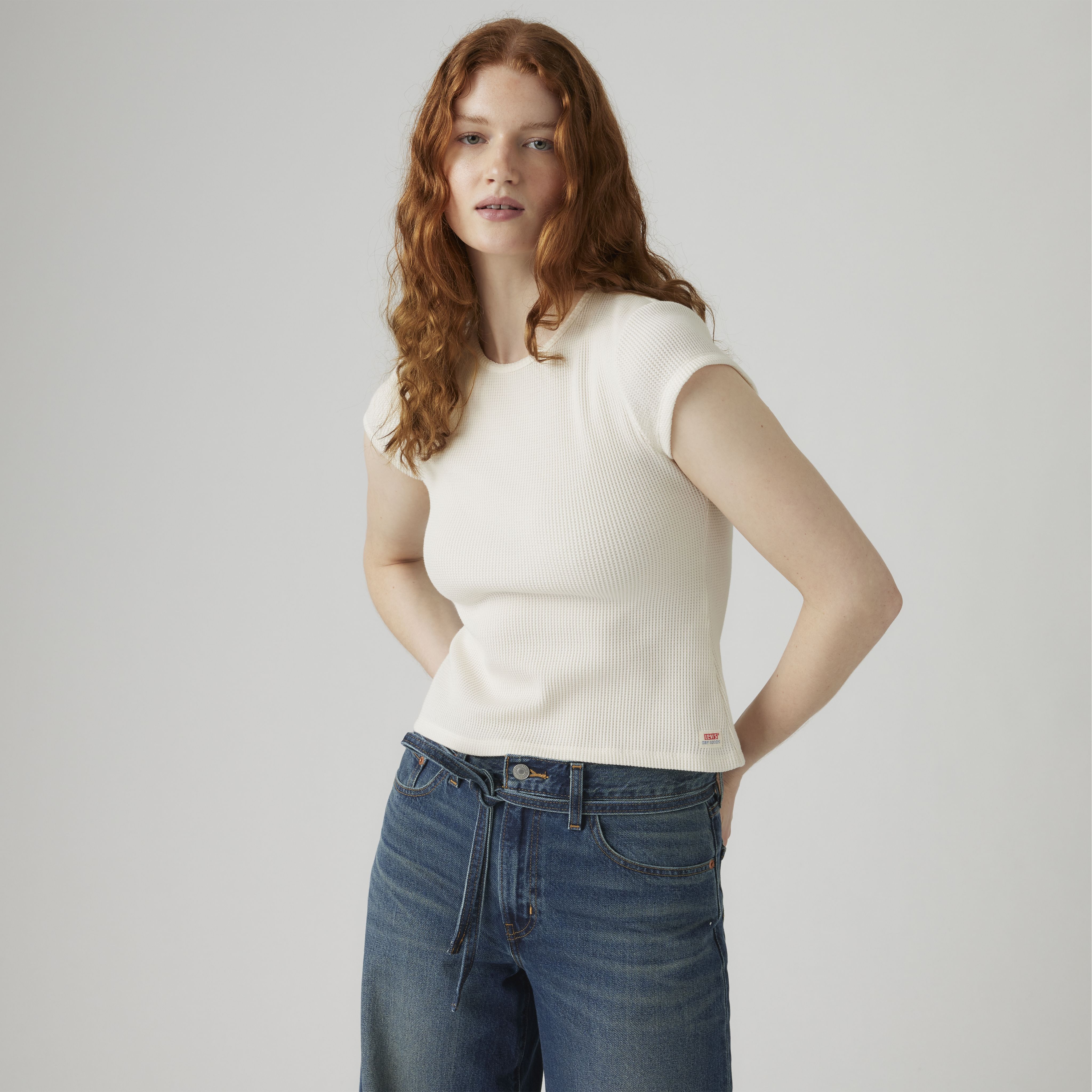 Dry Goods Waffle Cap-Sleeve Tee 1