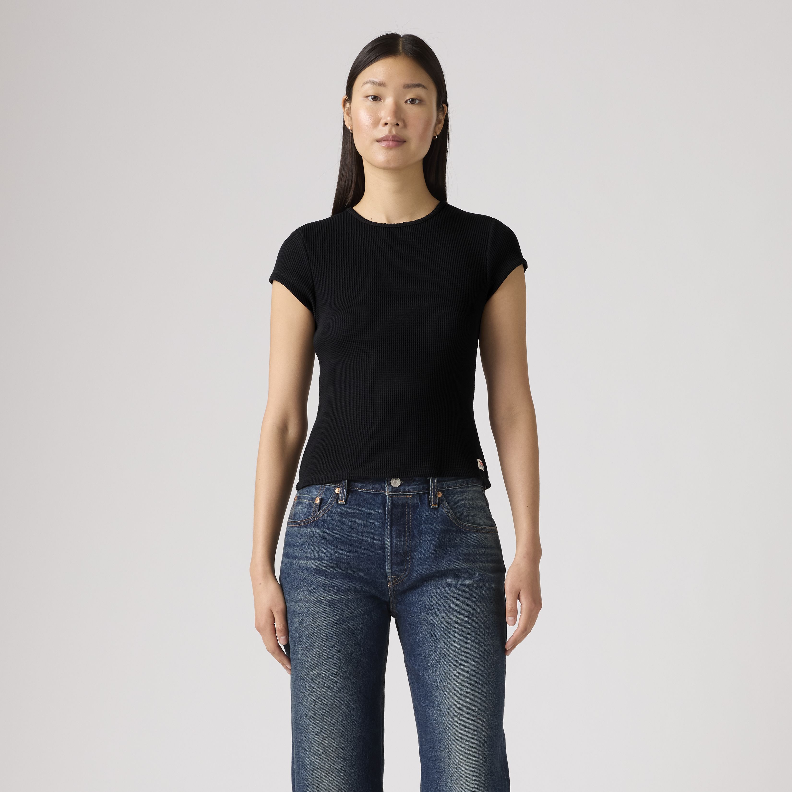 Dry Goods Waffle Cap-Sleeve Tee 3