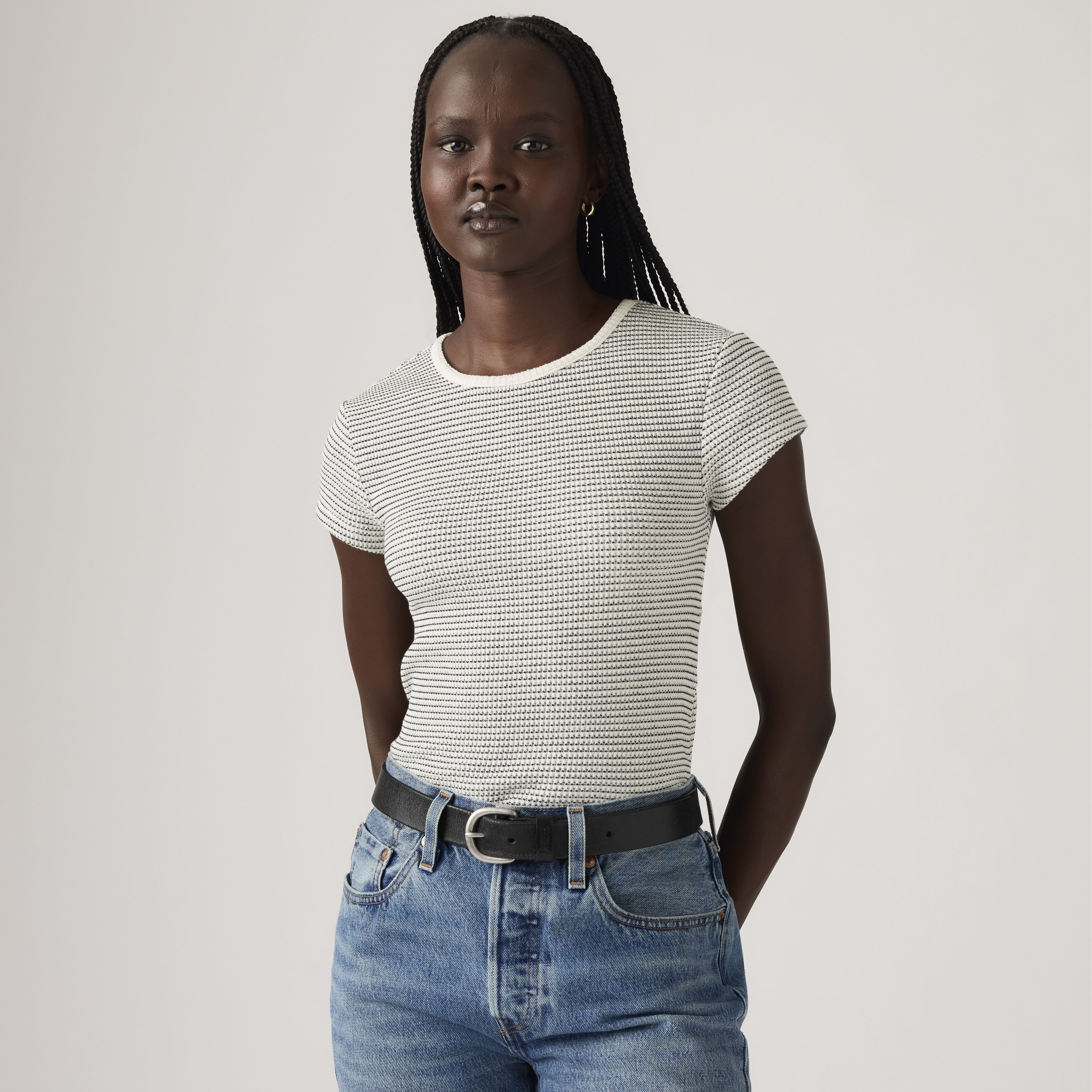 Dry Goods Waffle Cap-Sleeve Tee 1