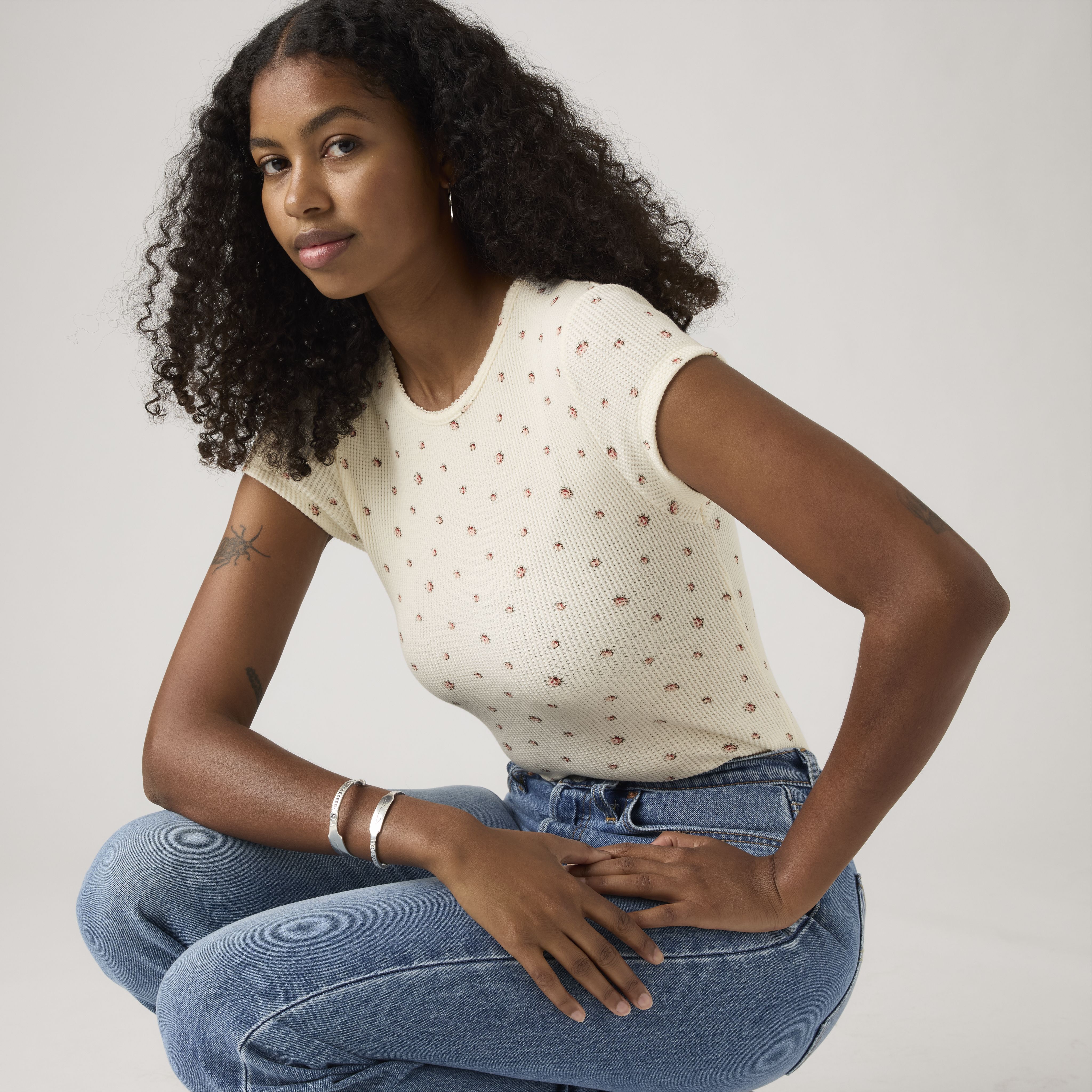 Dry Goods Waffle Cap-Sleeve Tee 1