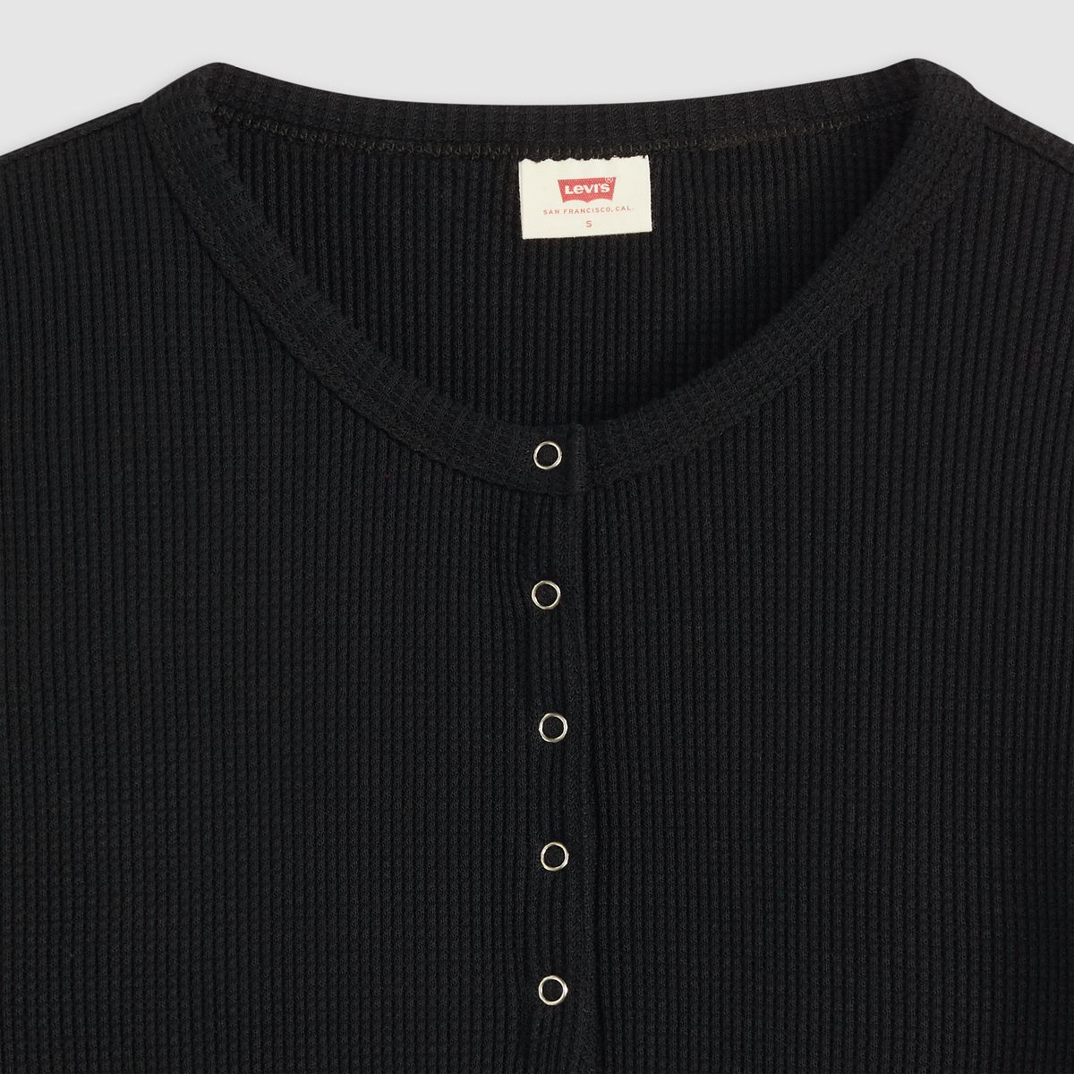 Dry Goods Waffle Henley — Anthracite Night - Black