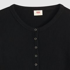 Dry Goods Waffle Henley — Anthracite Night - Black 6