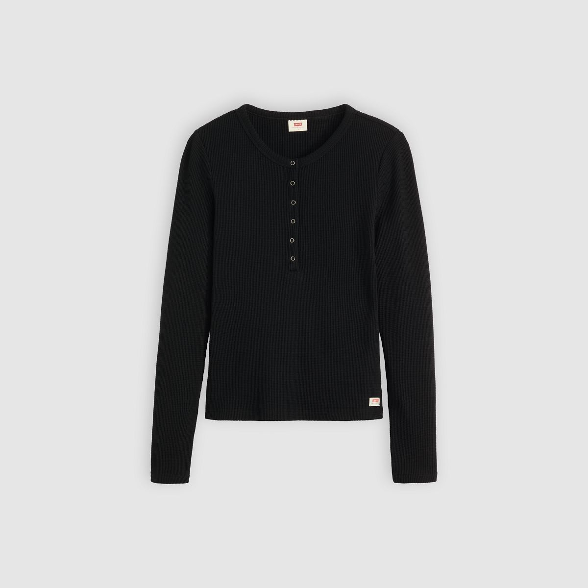 Dry Goods Waffle Henley — Anthracite Night - Black