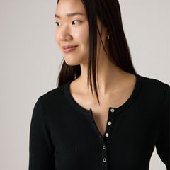 Dry Goods Waffle Henley — Anthracite Night - Black 4