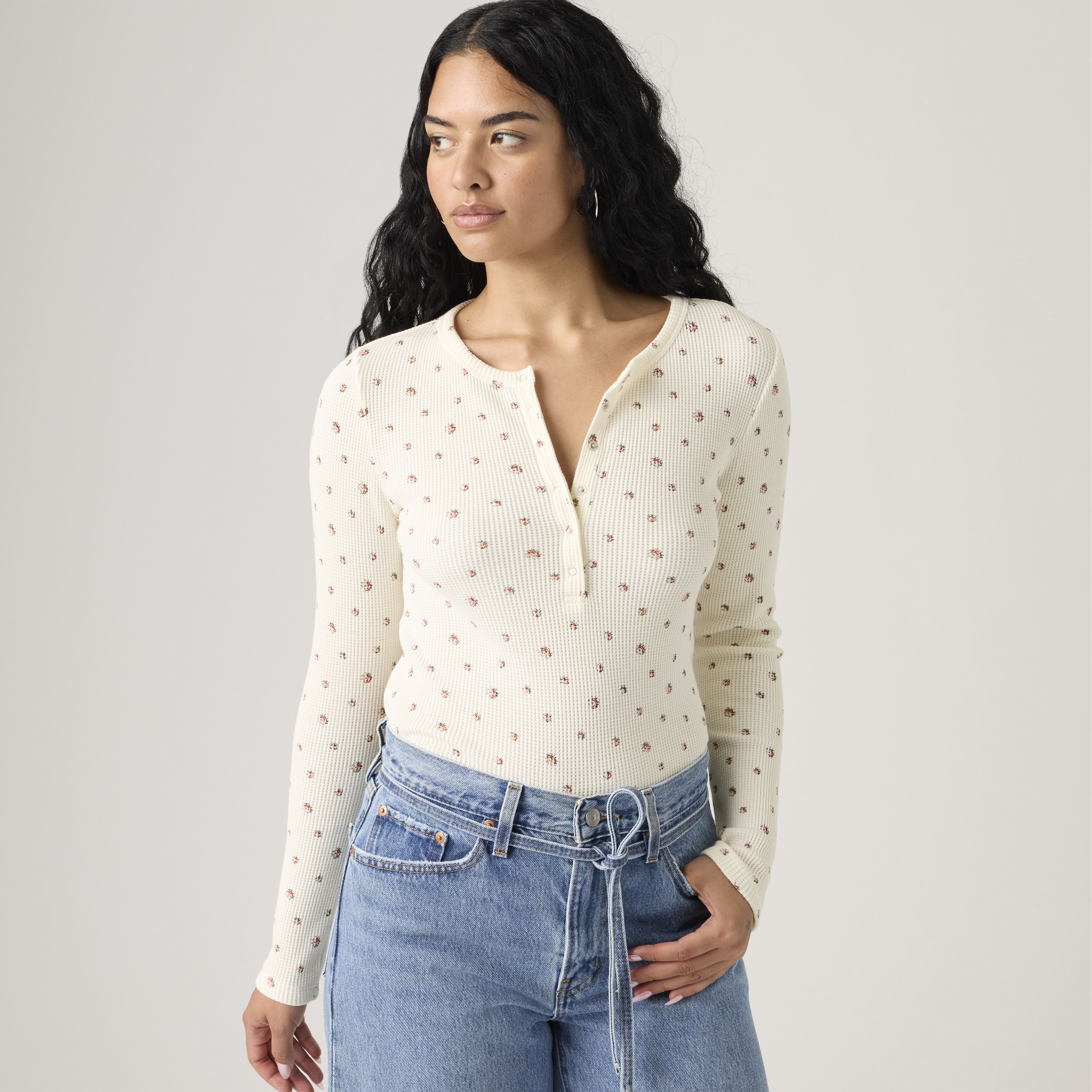 Dry Goods Women's Waffle Henley 1
