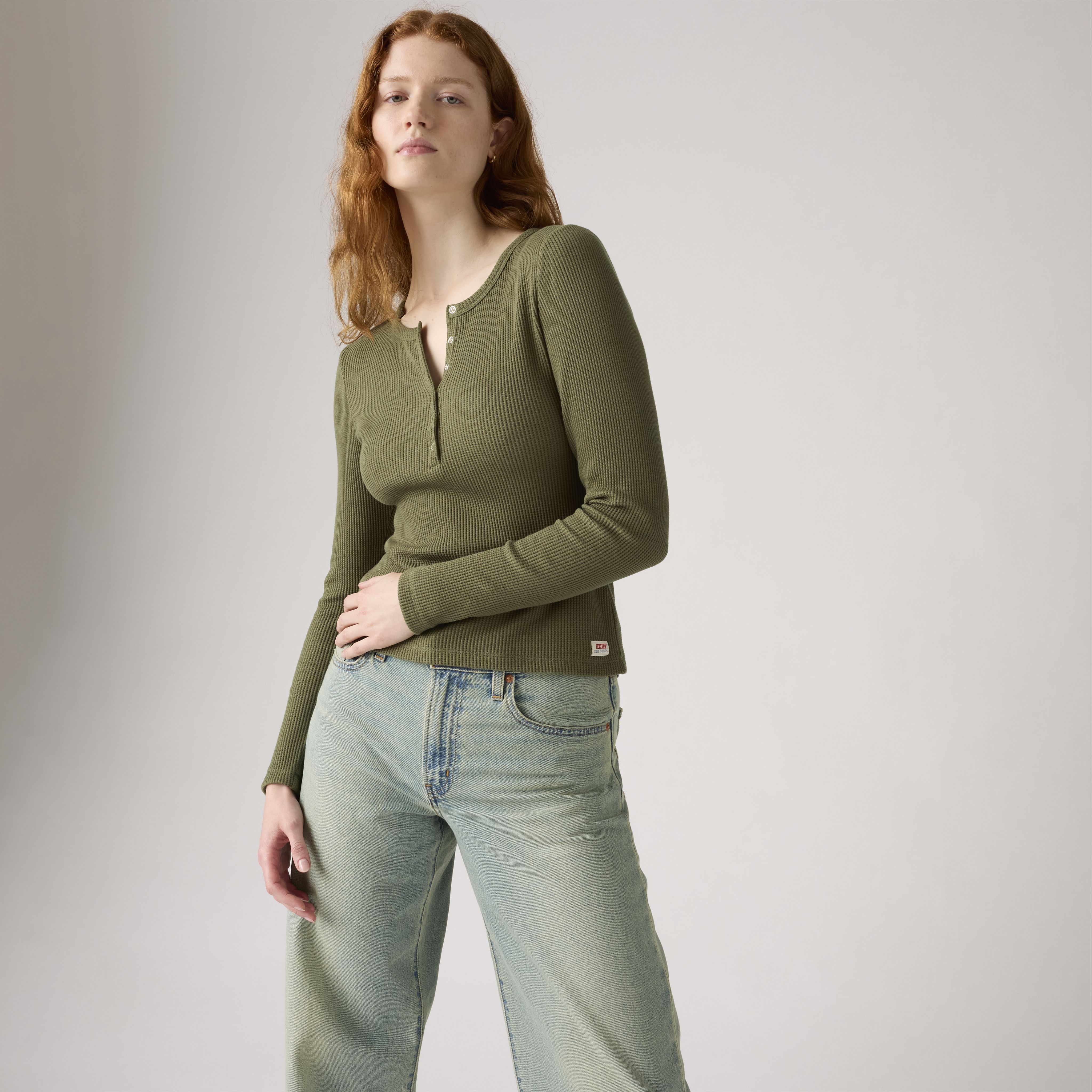 Dry Goods Women's Waffle Henley 1