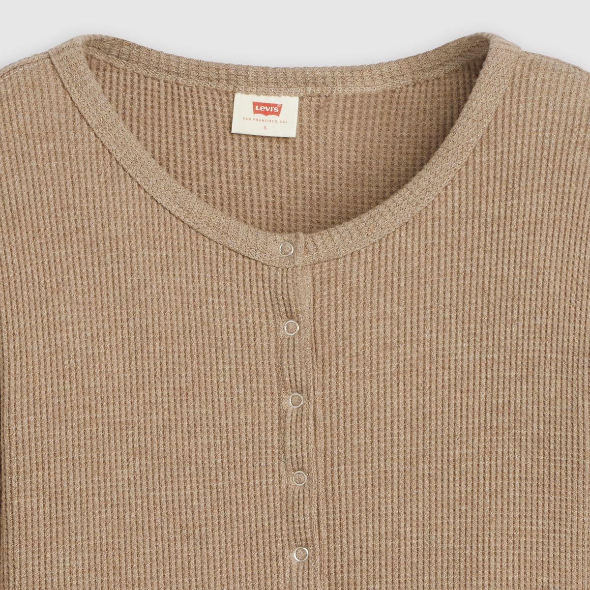 Dry Goods Waffle Henley — Taupe Grey Heather - Brown
