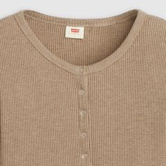 Dry Goods Waffle Henley — Taupe Grey Heather - Brown 6