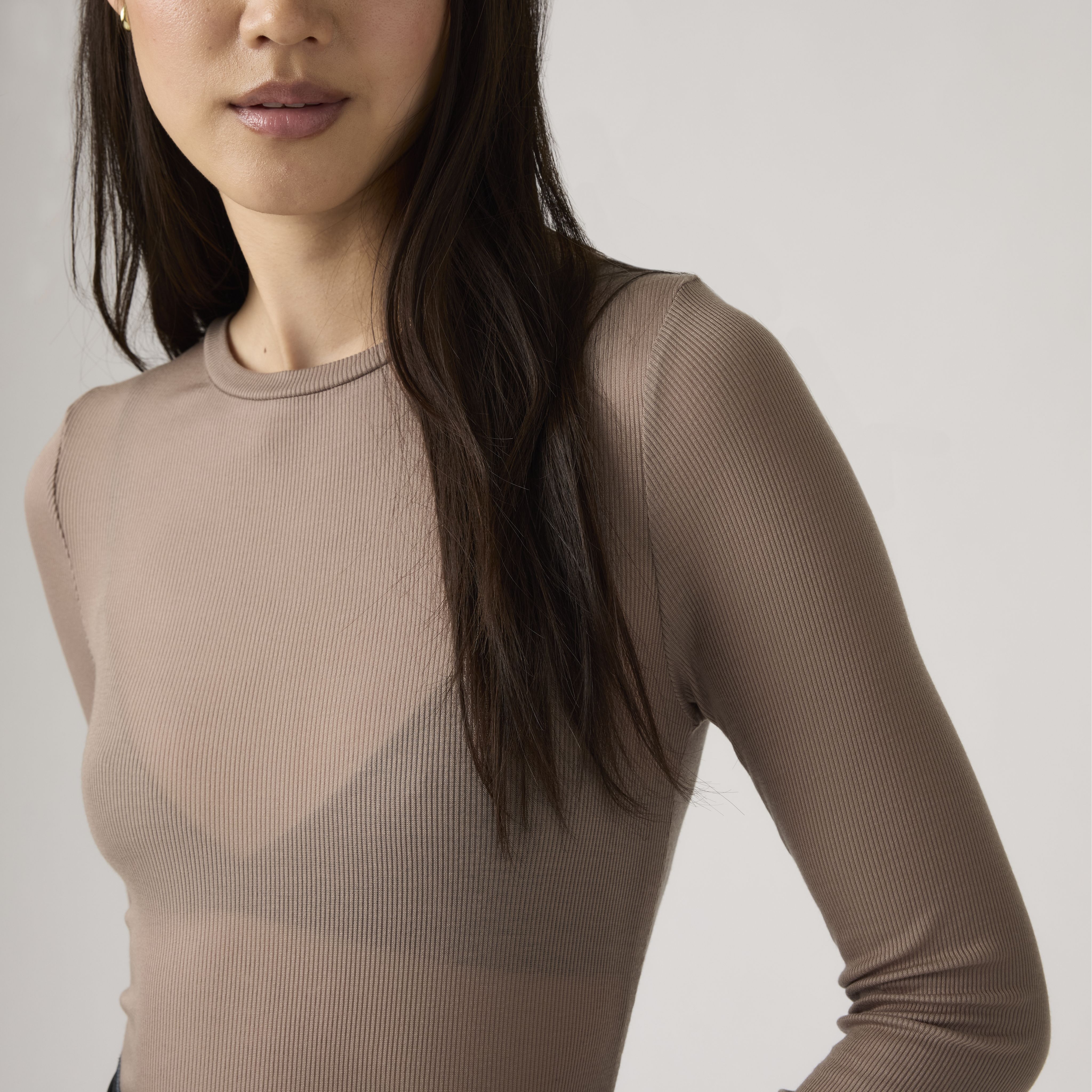 Sheer Layering Top met lange mouwen 4