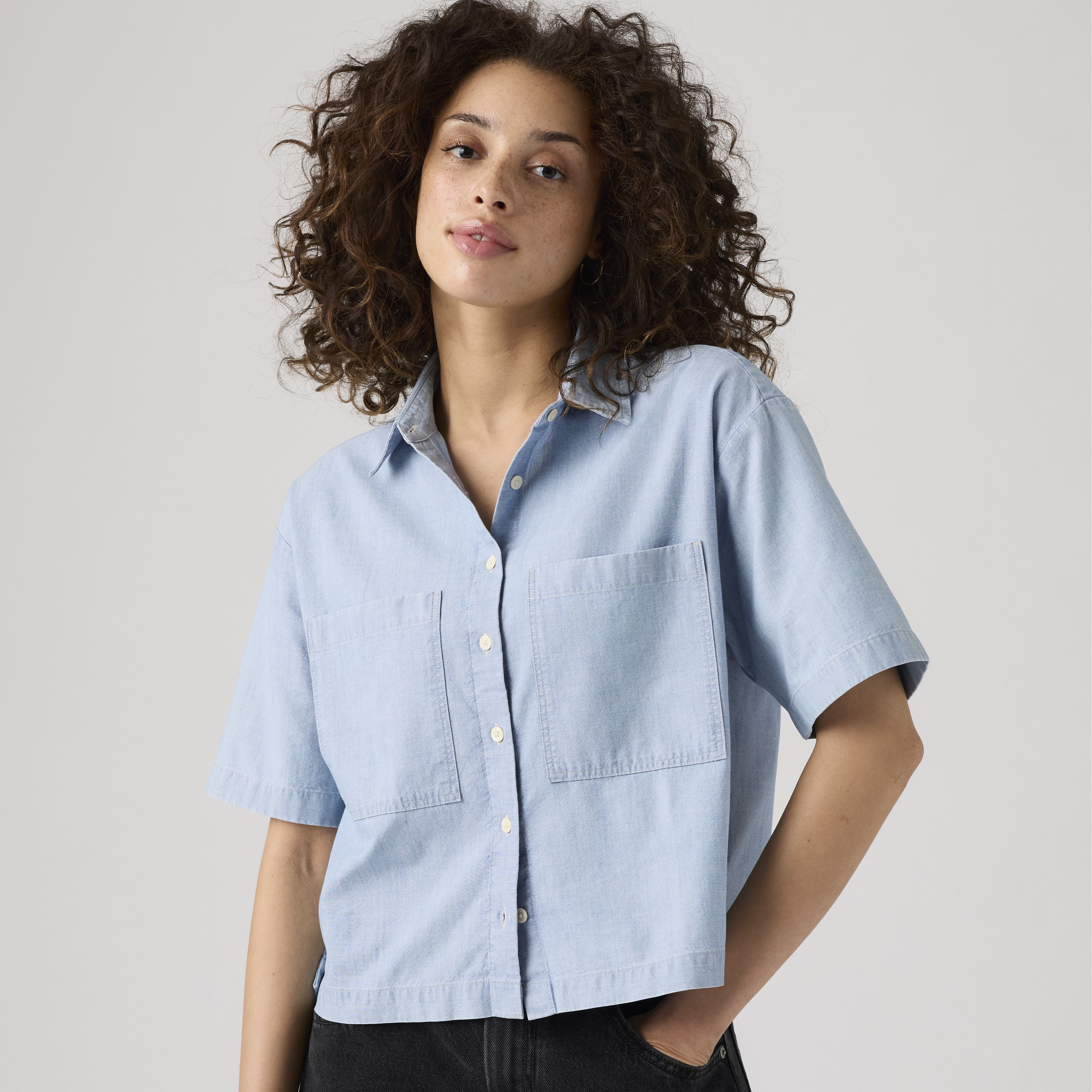 Harlie korte blouse met korte mouwen 1