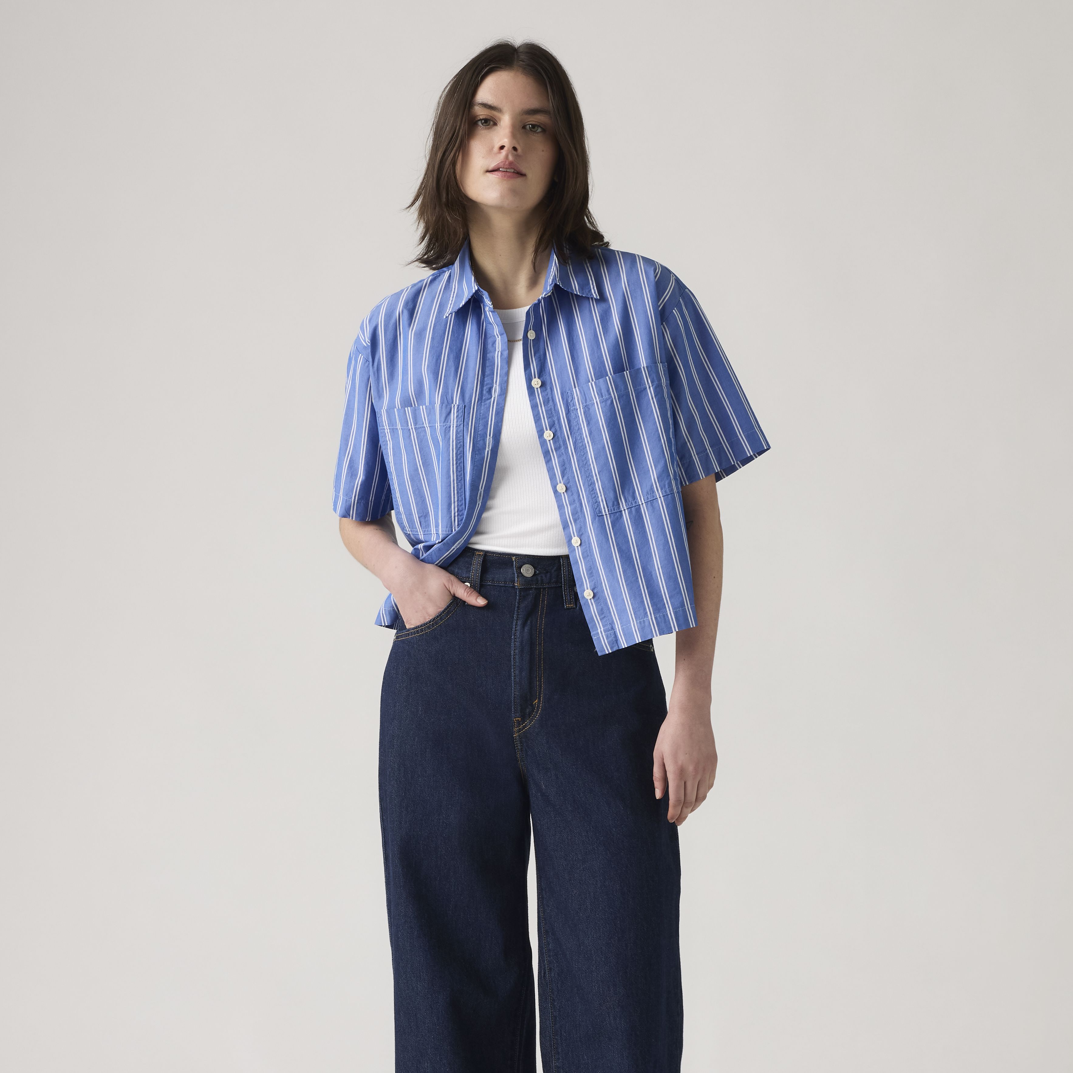 Harlie Short-Sleeve Cropped Shirt 8