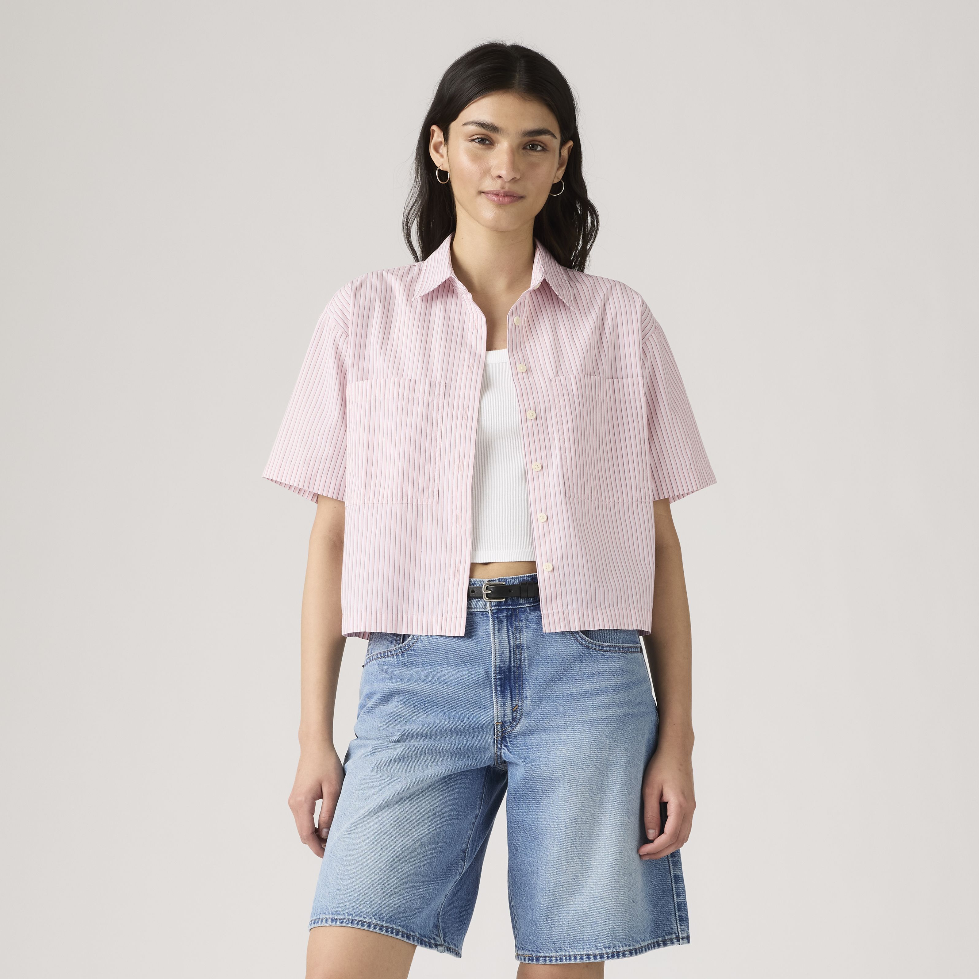 Harlie Short-Sleeve Cropped Shirt 4