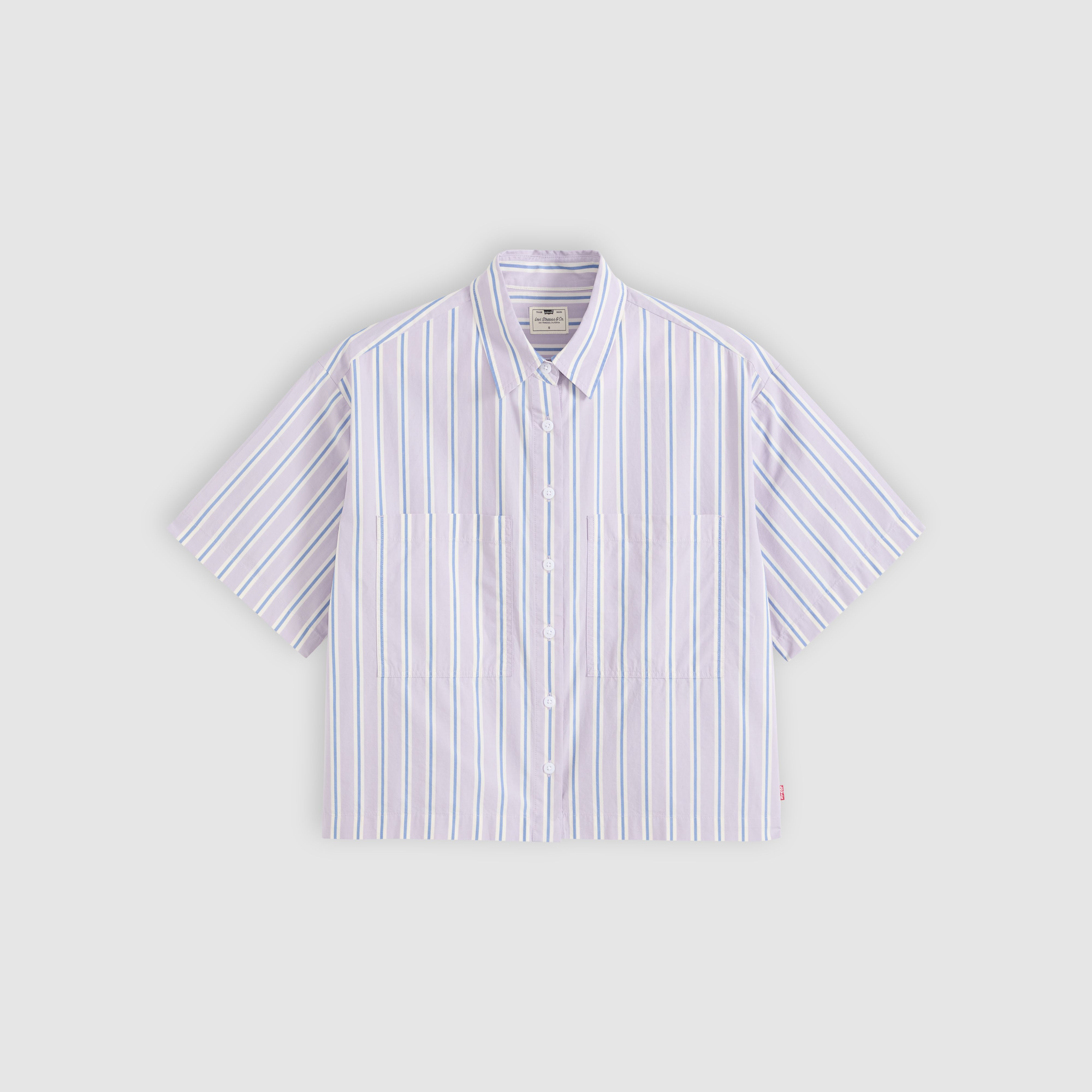 Harlie Short-Sleeve Cropped Button Down Shirt 5