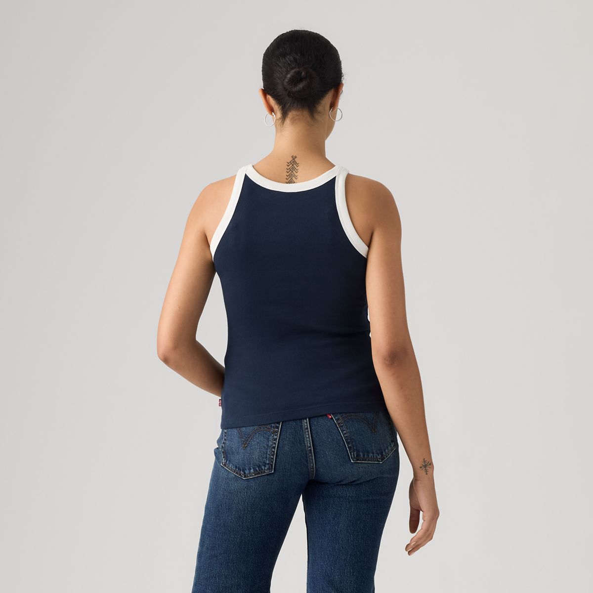 Graphic Essential Racer Tank — Tank Club Logo Emb Navy Blazer - Blue