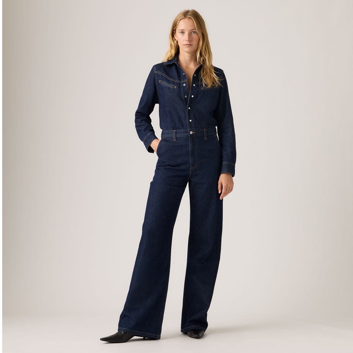 Rinoa Wide-Leg Jumpsuit — Reign Of The Rinse - Dark Wash