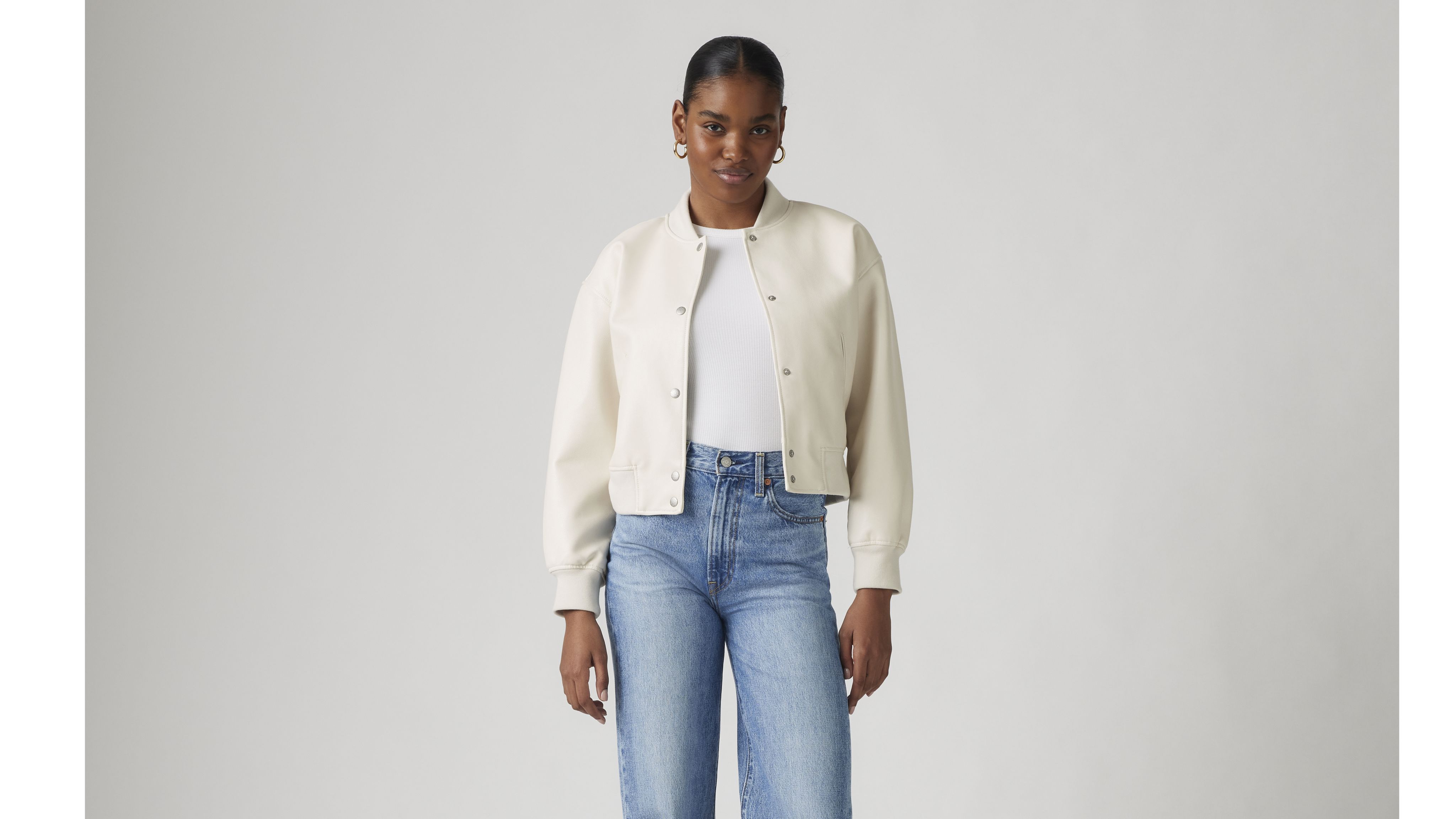 Faux Leather Varsity Bomber Jacket 1