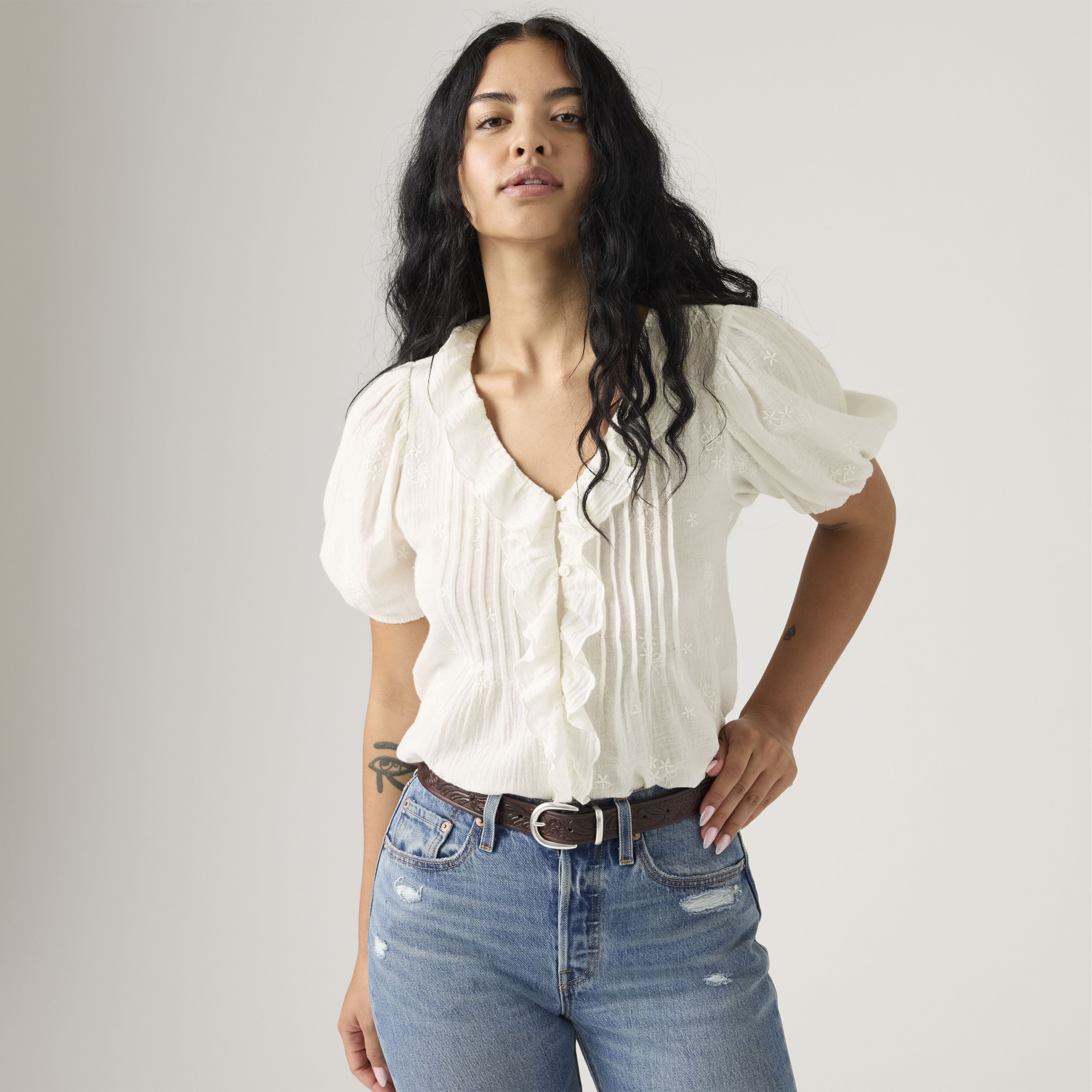 Giselle-blus med volang 1