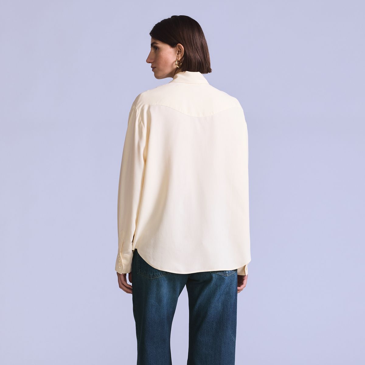 Women's Rider Shirt — Silk Rider Cream Rin - White